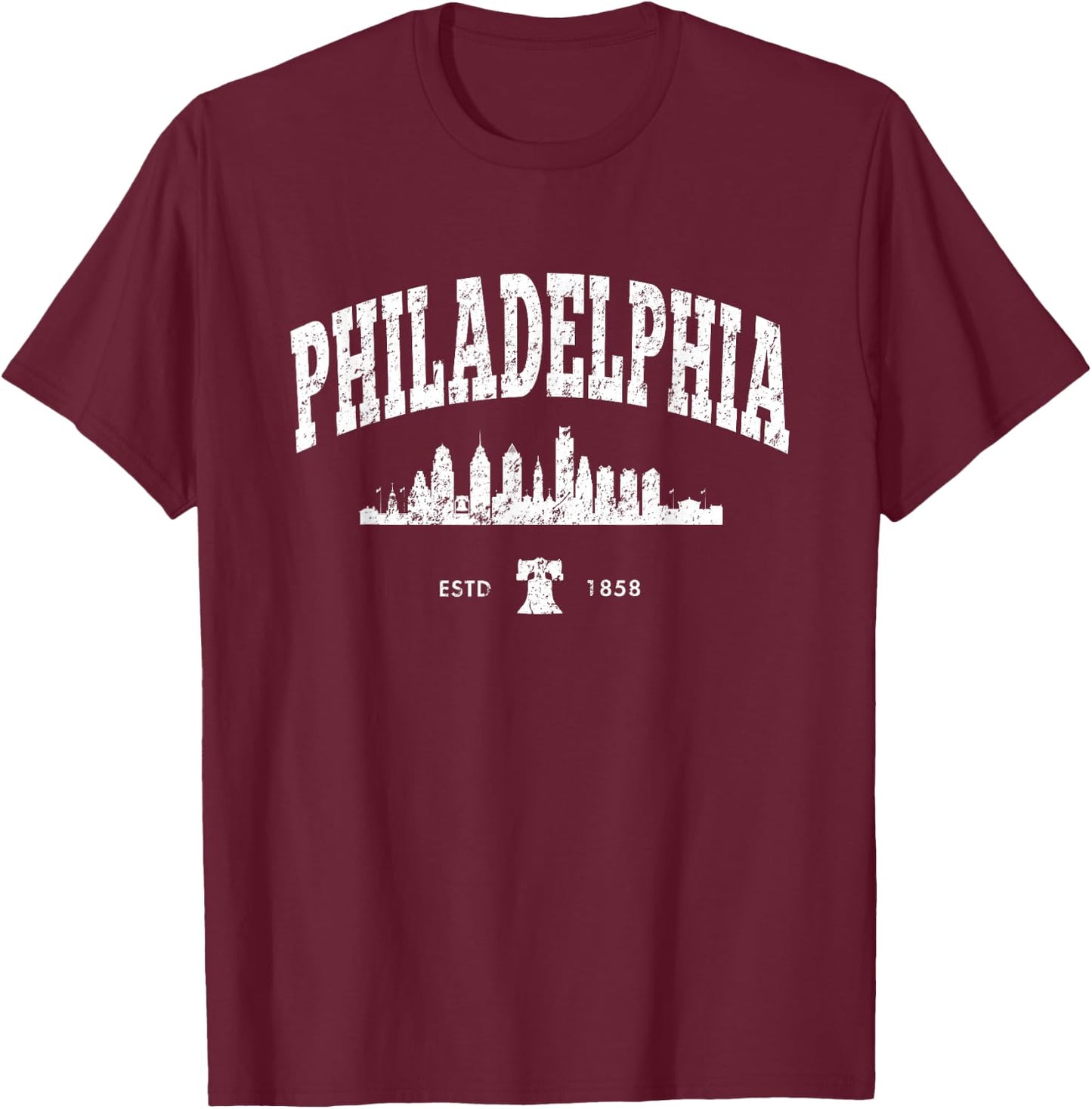 Philadelphia Shirt City of Brotherly Love PA Vintage Philly T-Shirt - T-Shirt | Maroon