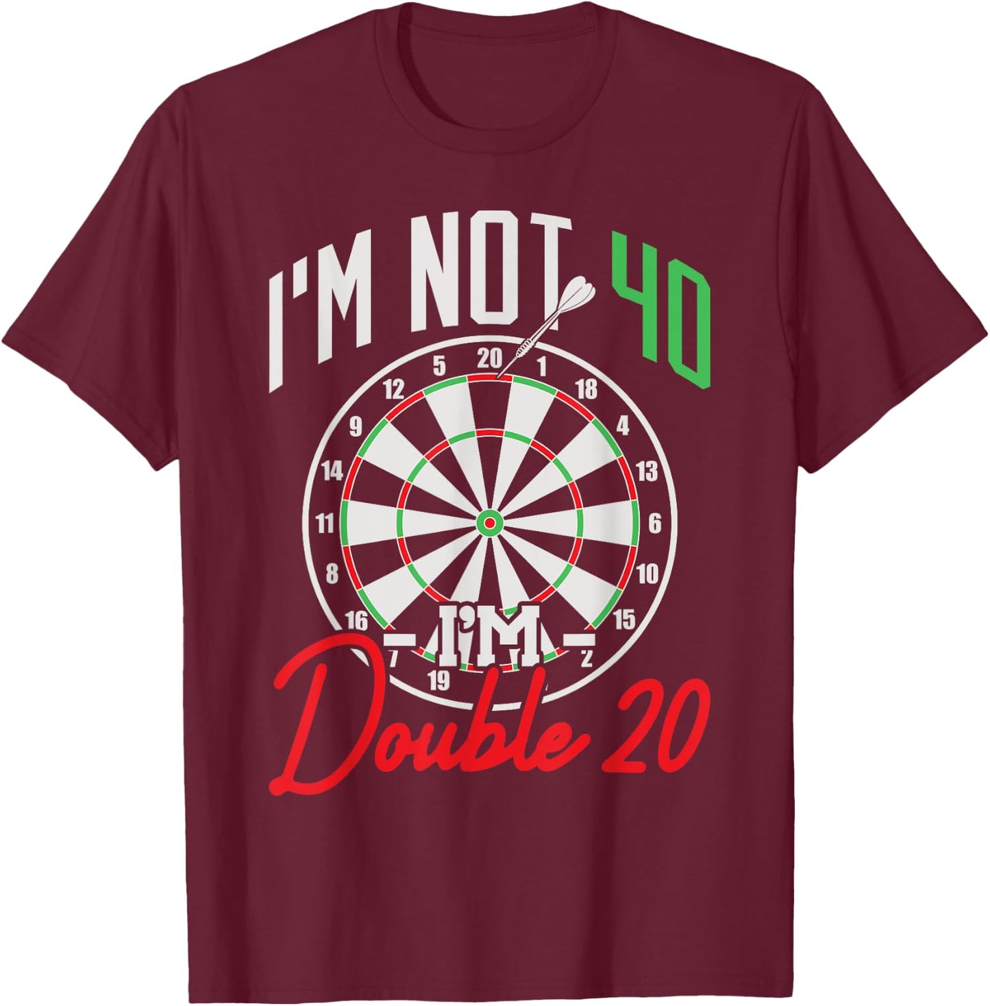 40th Birthday Dart Player 40 Years Darts T-Shirt - T-Shirt | Maroon