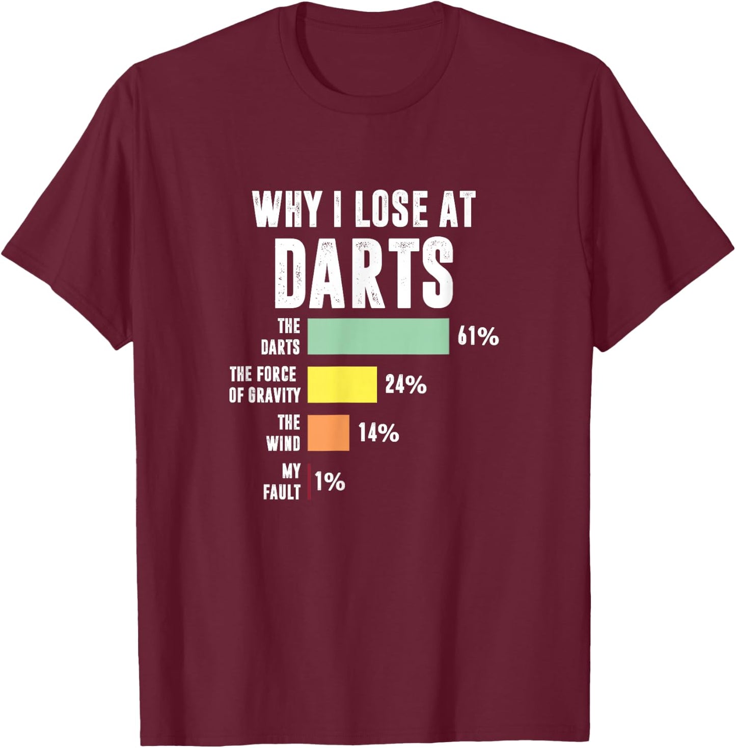 Why I Lose at Darts, Funny Darts Player T-Shirt - T-Shirt | Maroon