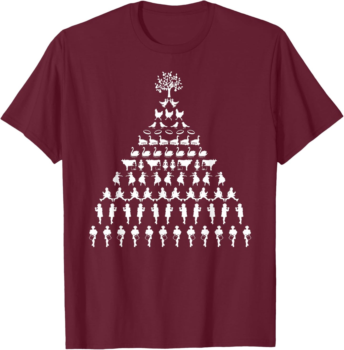 12 Days Of Christmas T-Shirt - T-Shirt | Maroon