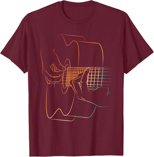 Cool Acoustic Guitar Women Acoustic Guitar Player T-Shirt - T-Shirt | Maroon