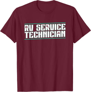 RV Service Technician Motorhome Mechanic Travel Trailer Tech T-Shirt - T-Shirt | Maroon