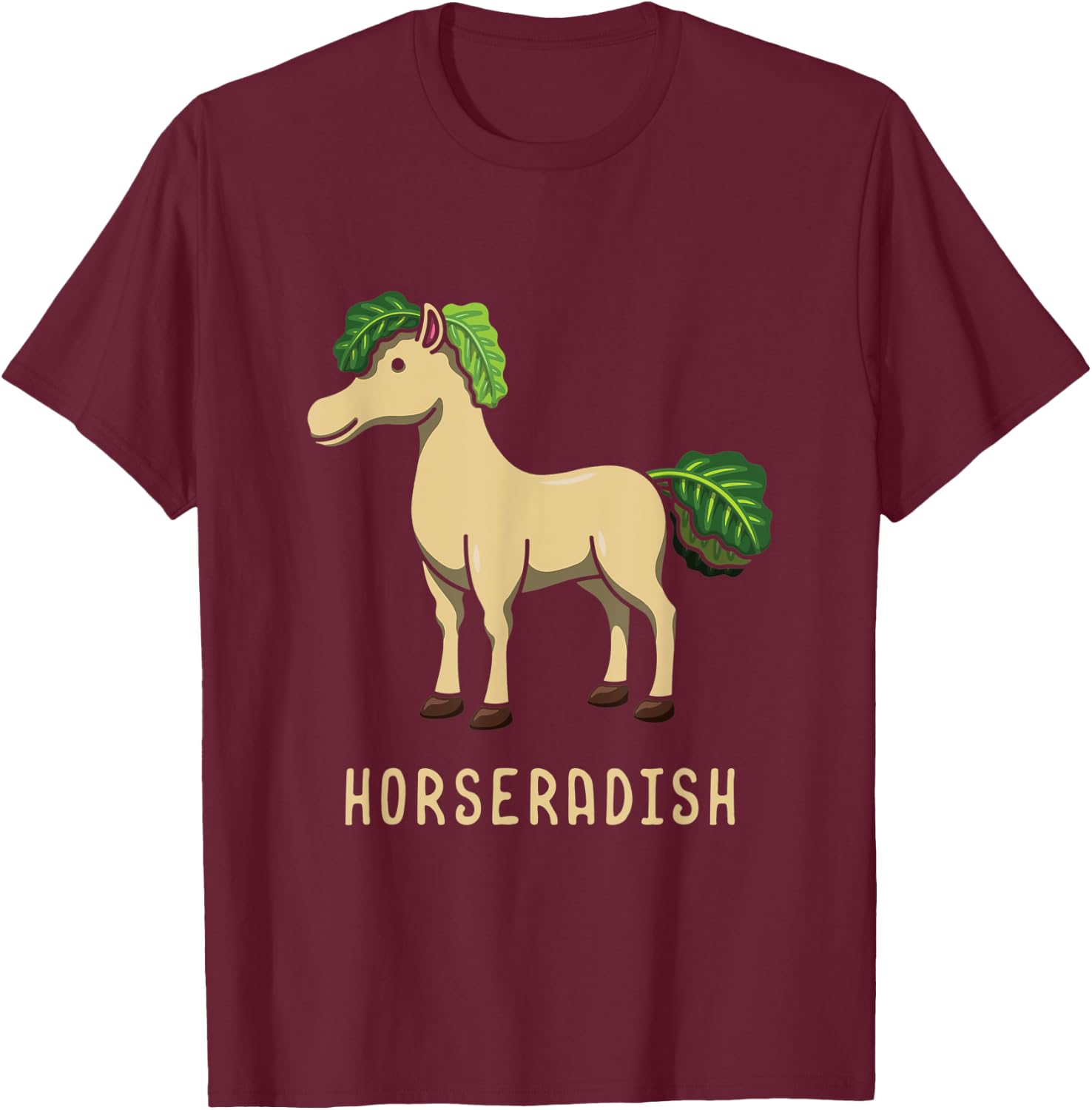 Horseradish Horse Whisperer Animal Farming Radish Vegetable T-Shirt - T-Shirt | Maroon