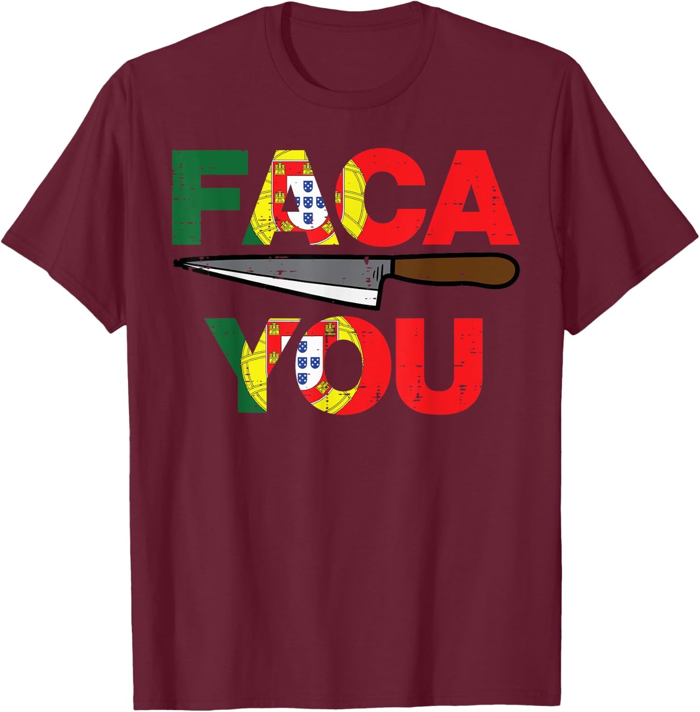 Faca You Portugal Funny Soccer Fan Men Women Kids Boys Girls T-Shirt - T-Shirt | Maroon