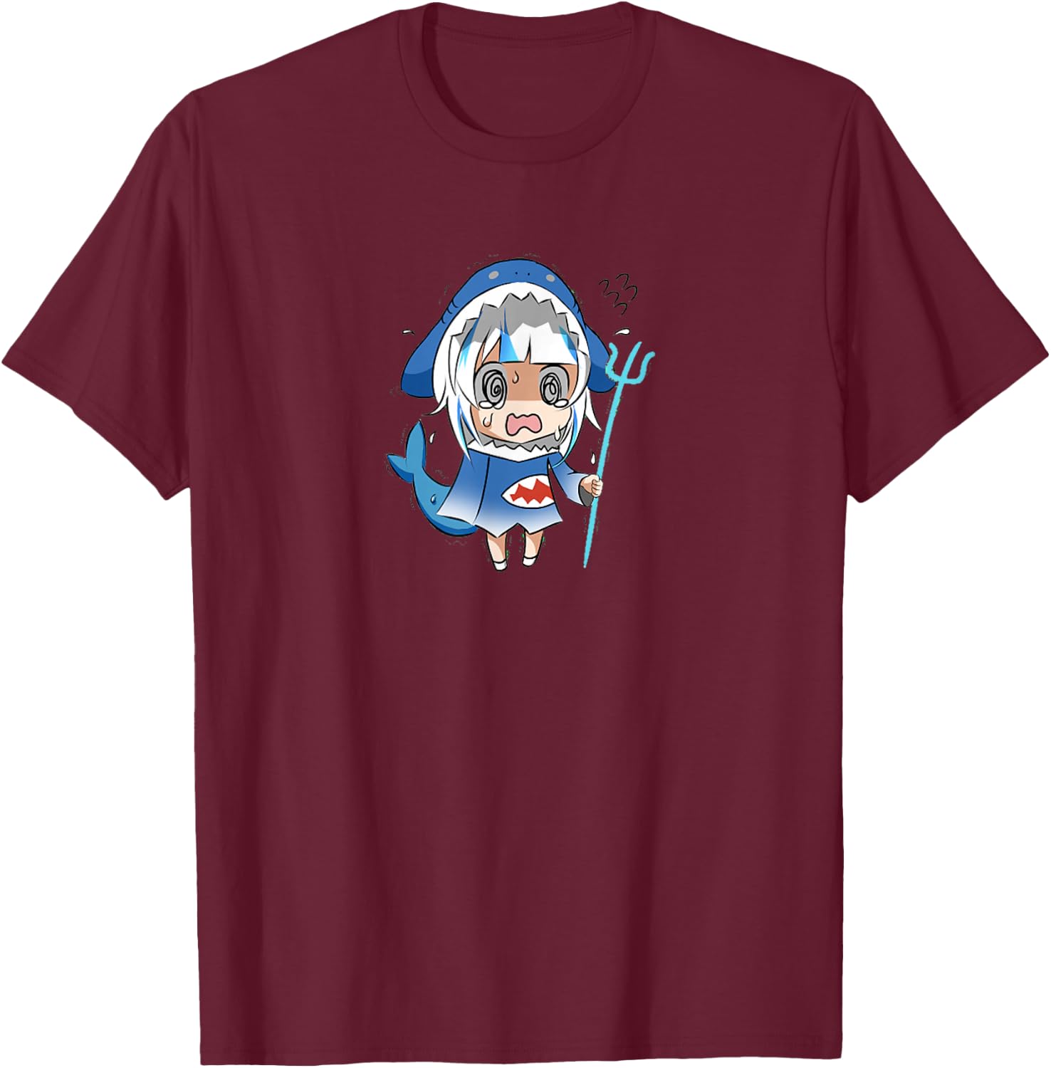 Panic Gura I Cute I Virtual T-Shirt - T-Shirt | Maroon