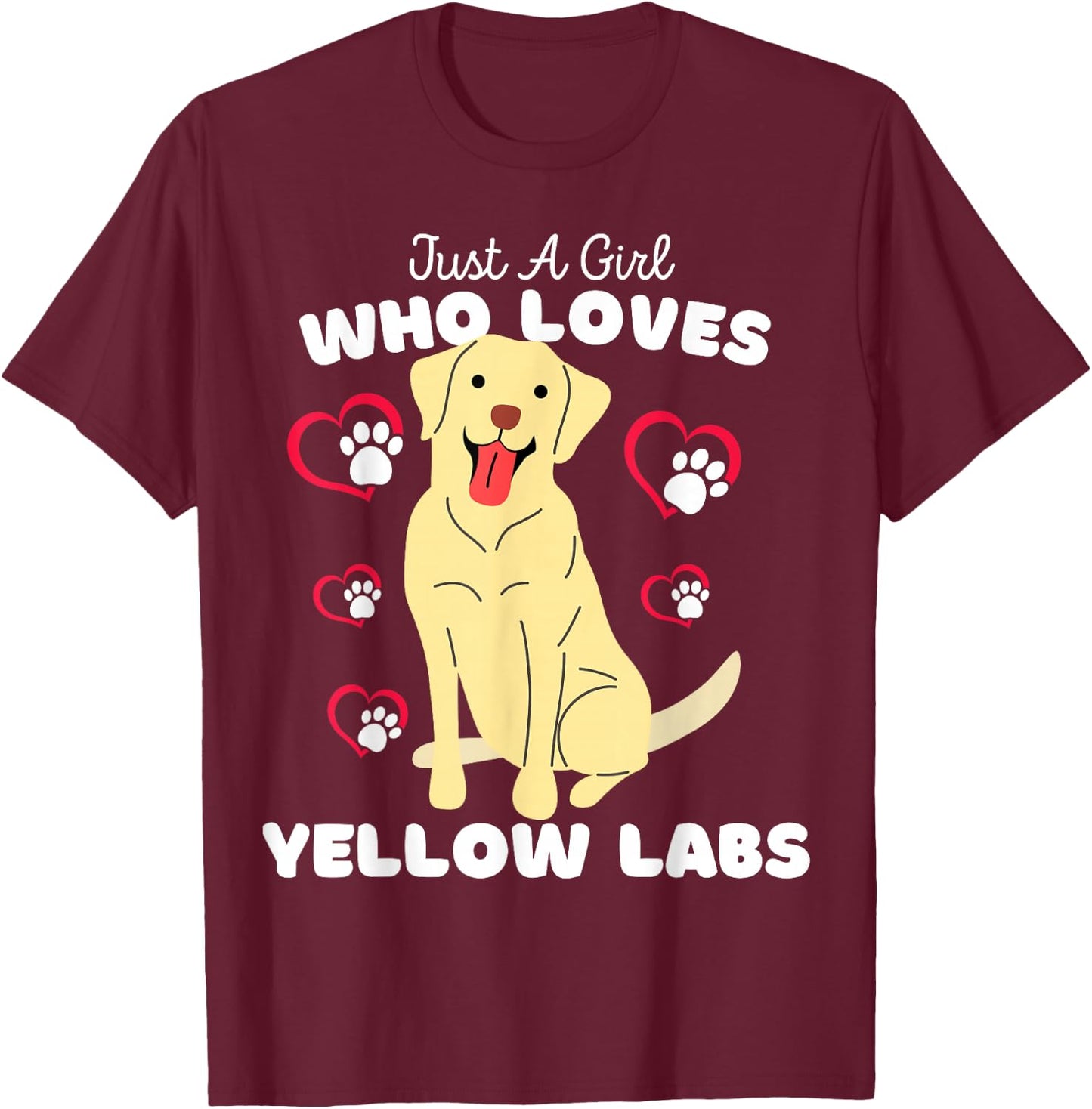 Just A Girl Who Loves Yellow Labs - Cute Yellow Lab Kids T-Shirt - T-Shirt | Maroon