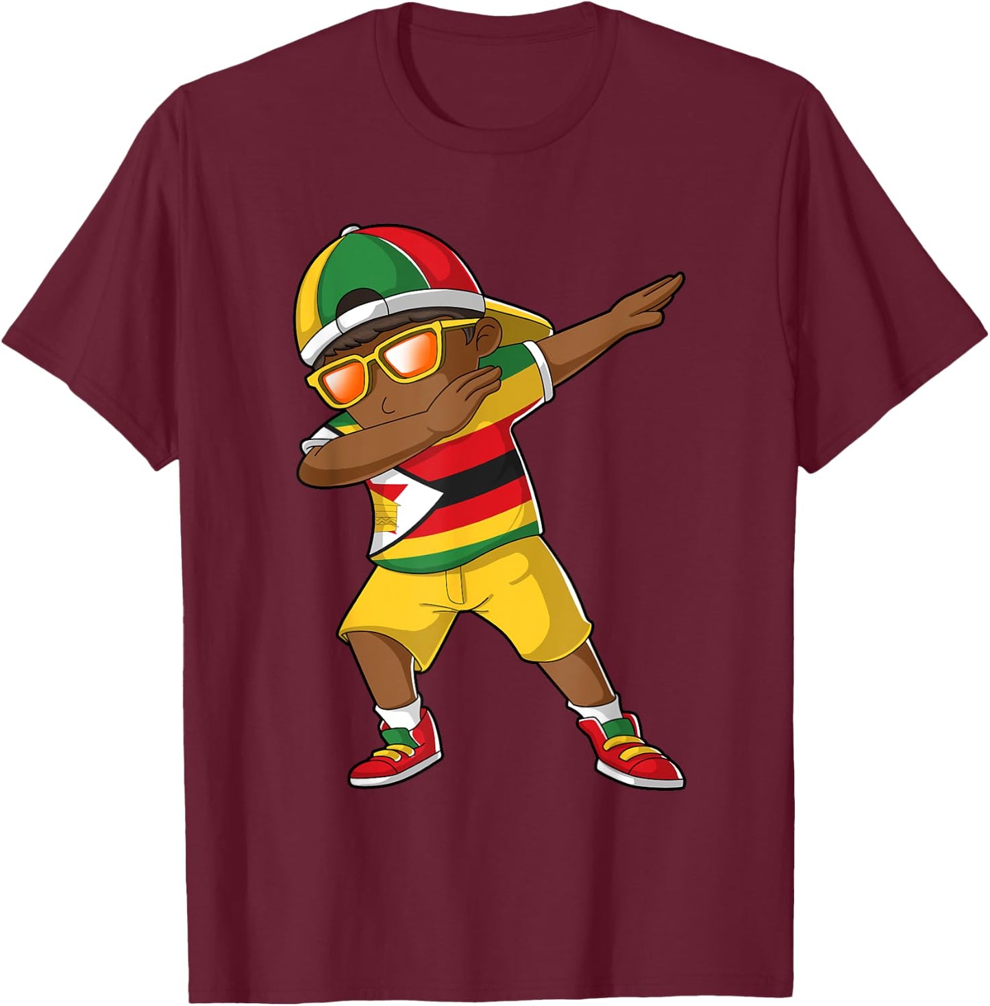 Zimbabwean Boy Zimbabwe Kid Patriotism Roots Heritage T-Shirt - T-Shirt | Maroon