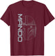 Star Wars: The Mandalorian Silver Line Art Vintage Mando T-Shirt - T-Shirt | Maroon