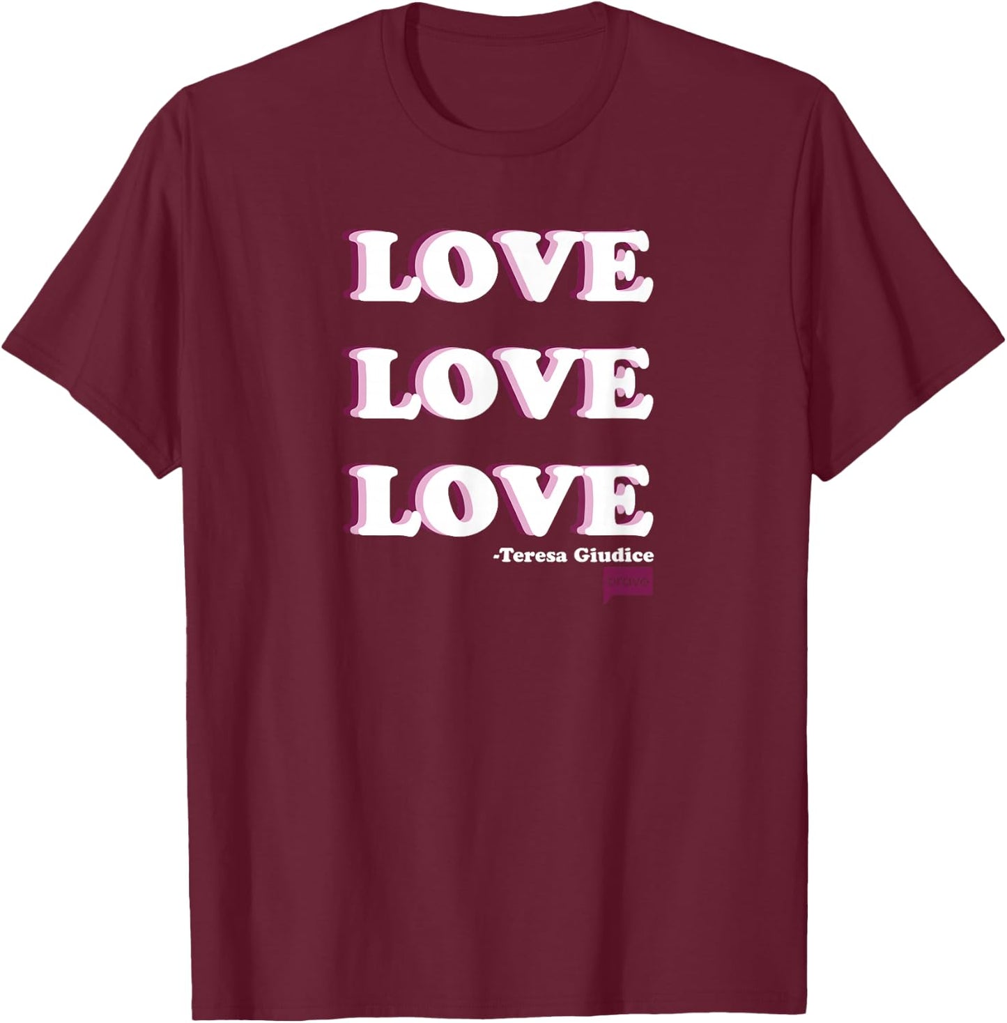 Bravo The Real Housewives of New Jersey Love T-Shirt - T-Shirt | Maroon