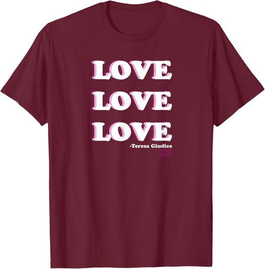 Bravo The Real Housewives of New Jersey Love T-Shirt - T-Shirt | Maroon