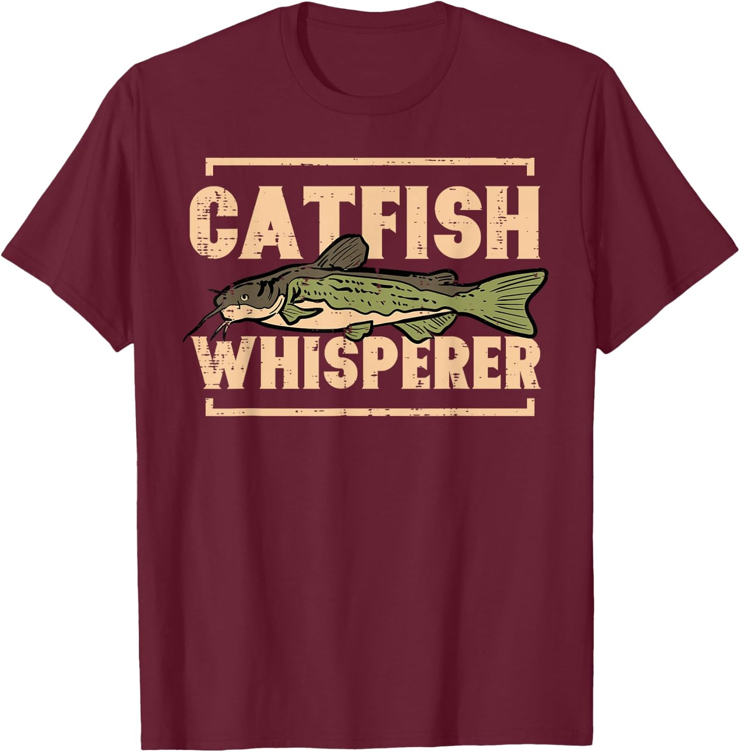 Fishing Catfish Whisperer Funny Fish Lover Men Women Kids T-Shirt - T-Shirt | Maroon