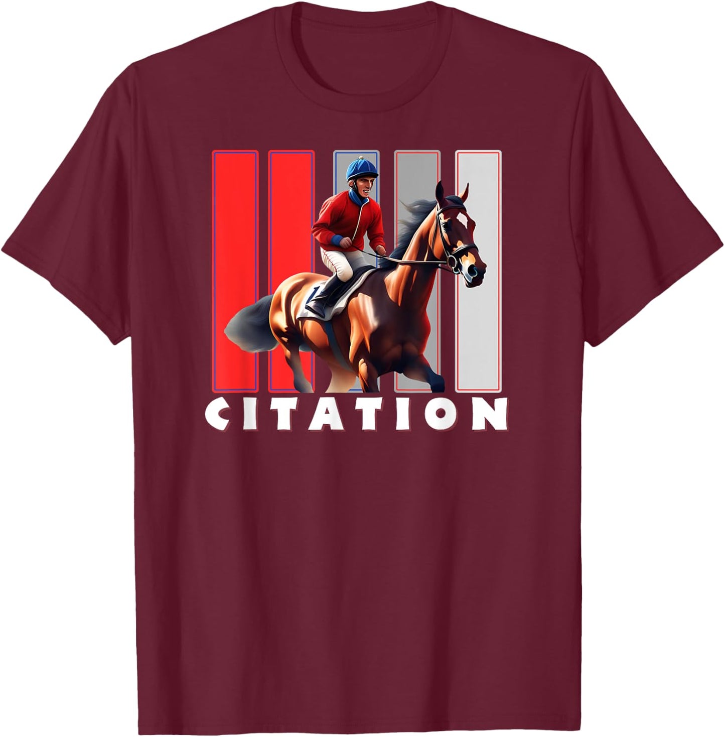 Citation Horse, Thoroughbred, Del Mar, Santa Anita Shirt T-Shirt - T-Shirt | Maroon