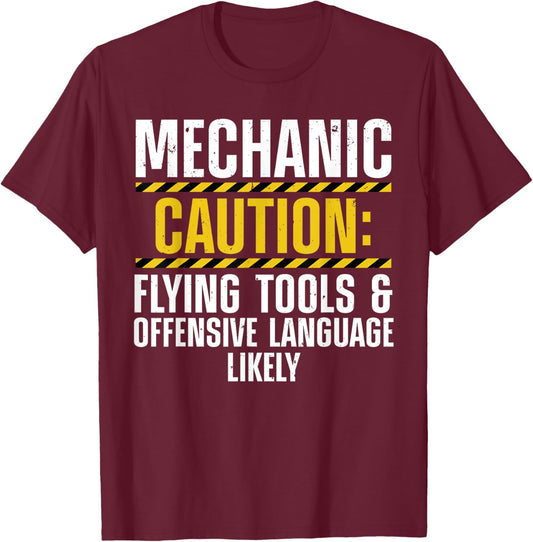 Funny Mechanic Art Drag Racing Garage Guy Enthusiast T-Shirt - T-Shirt | Maroon