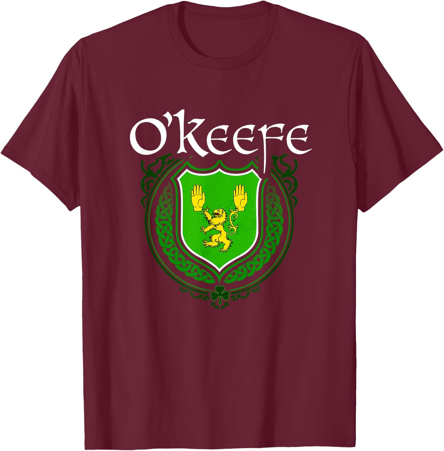 O'Keefe Surname Irish Clan Tartan Badge Ireland T-Shirt - T-Shirt | Maroon
