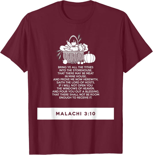 proverbs bible study Malachi 3 10 T-Shirt - T-Shirt | Maroon