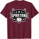 Spartan Baseball Sports Game Day Spirit Print Stars Mom Dad T-Shirt - T-Shirt | Maroon