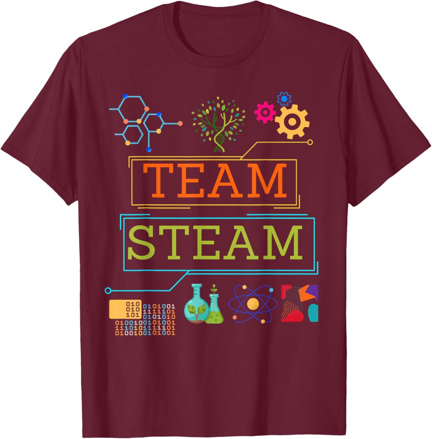 Team STEAM Science Teacher Kids STEM T-Shirt - T-Shirt | Maroon