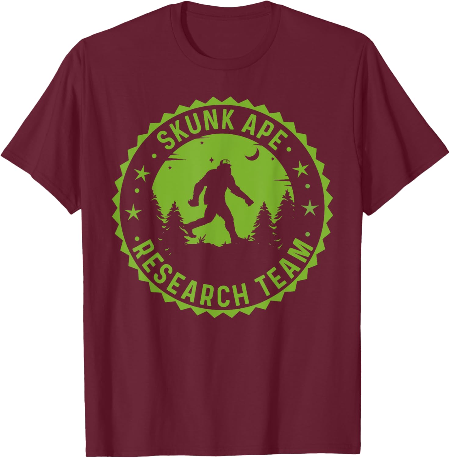 Skunk Ape Shirt Bigfoot Shirt Funny Bigfoot shirts Bigfoot T-Shirt - T-Shirt | Maroon