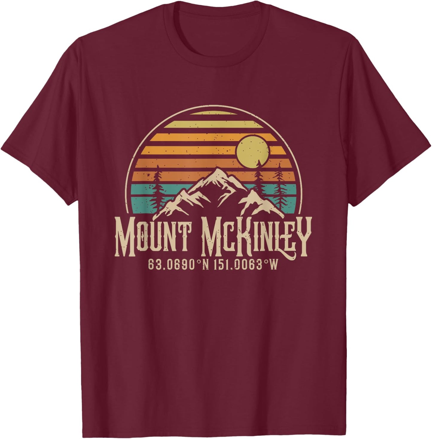 Climbing Mt. Mckinley Alaska Hiking Climbi Mountain Mckinley T-Shirt - T-Shirt | Maroon