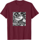 William Morris Bird & Flower Tile, Gray, Black and White T-Shirt - T-Shirt | Maroon