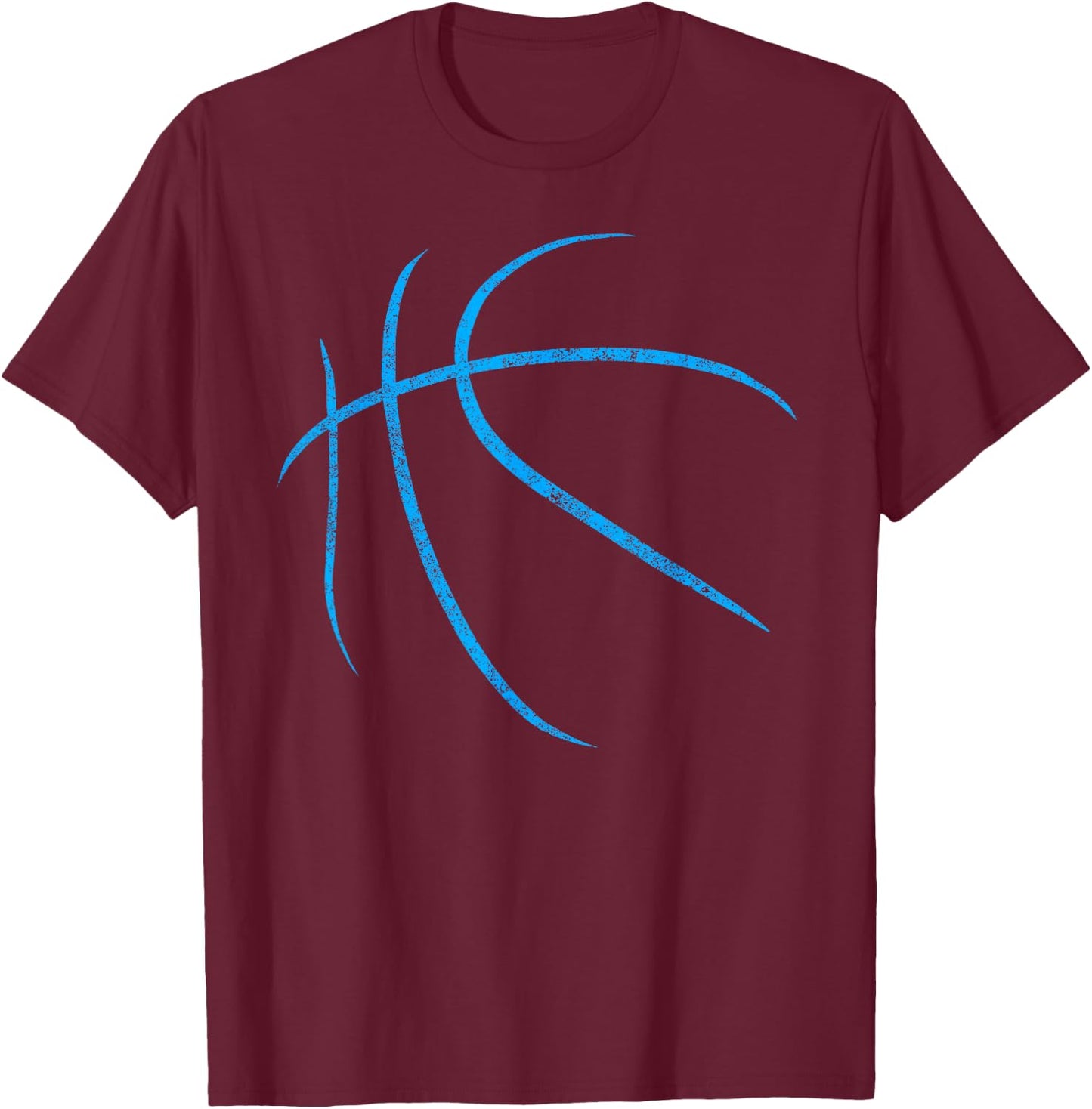 Blue basketball ball minimalist sports T-Shirt - T-Shirt | Maroon