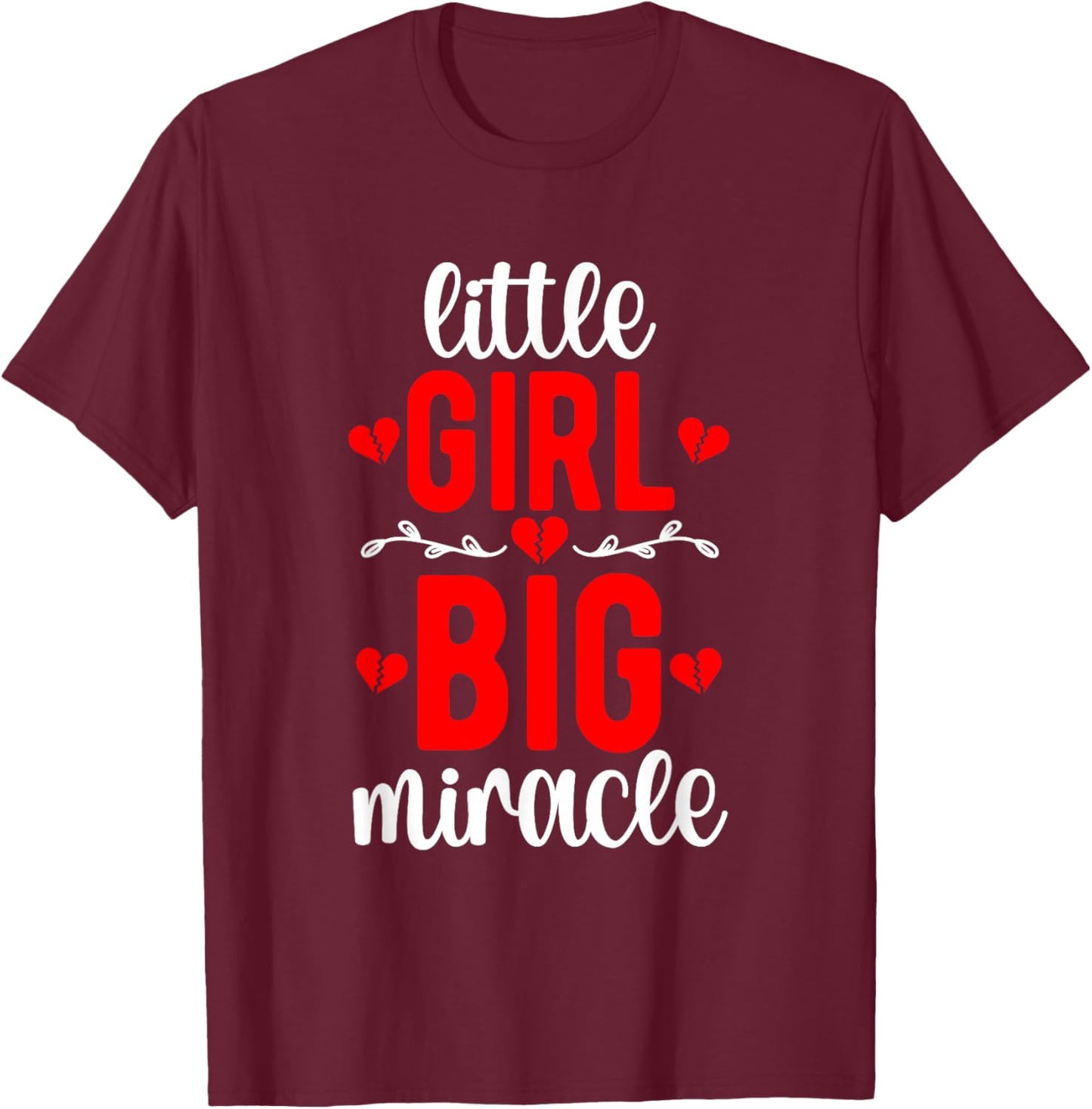 Little Girl CHD Warrior Congenital Heart Disease T-Shirt - T-Shirt | Maroon