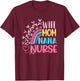 Wife Mom Nana Nurse Mothers Day Nurses Day Leopard Rainbow T-Shirt - T-Shirt | Maroon