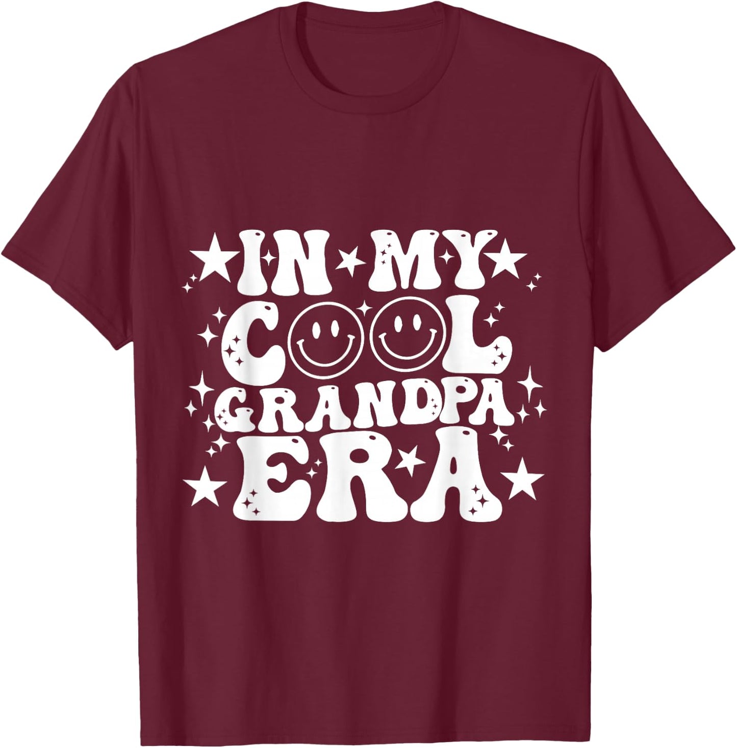 In My Cool Grandpa Era Groovy Funny Grandparents' Day T-Shirt - T-Shirt | Maroon