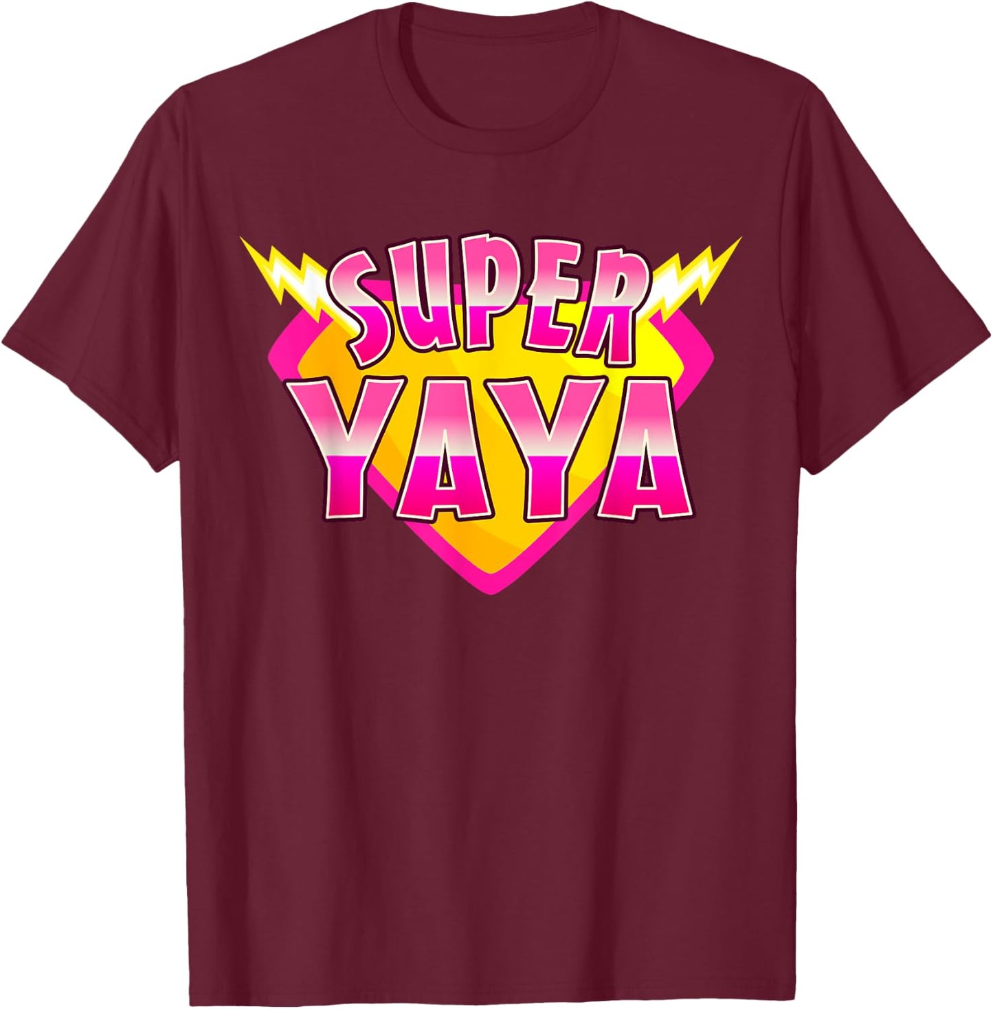 Super YaYa Superhero Grandmother Comic Book Family Matching T-Shirt - T-Shirt | Maroon