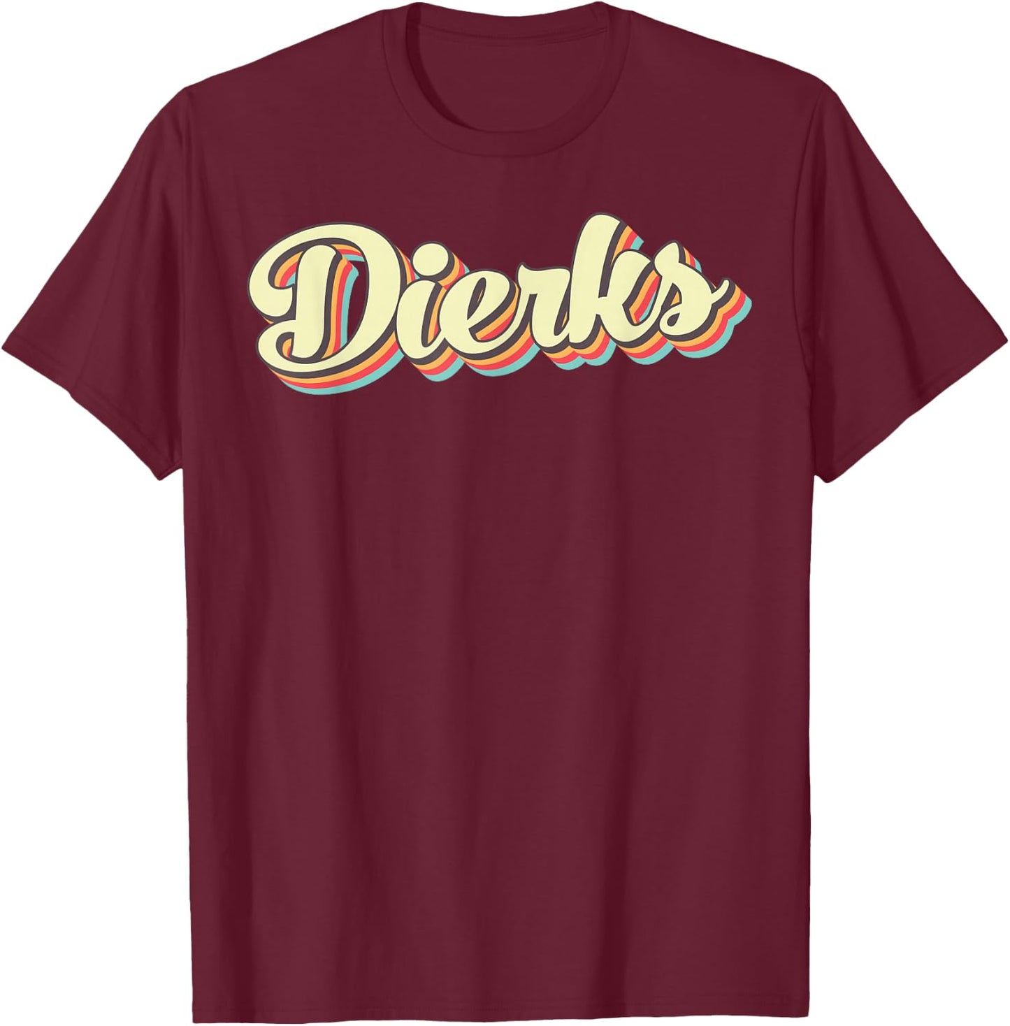 Dierks Retro Art Baseball Font Vintage T-Shirt - T-Shirt | Maroon