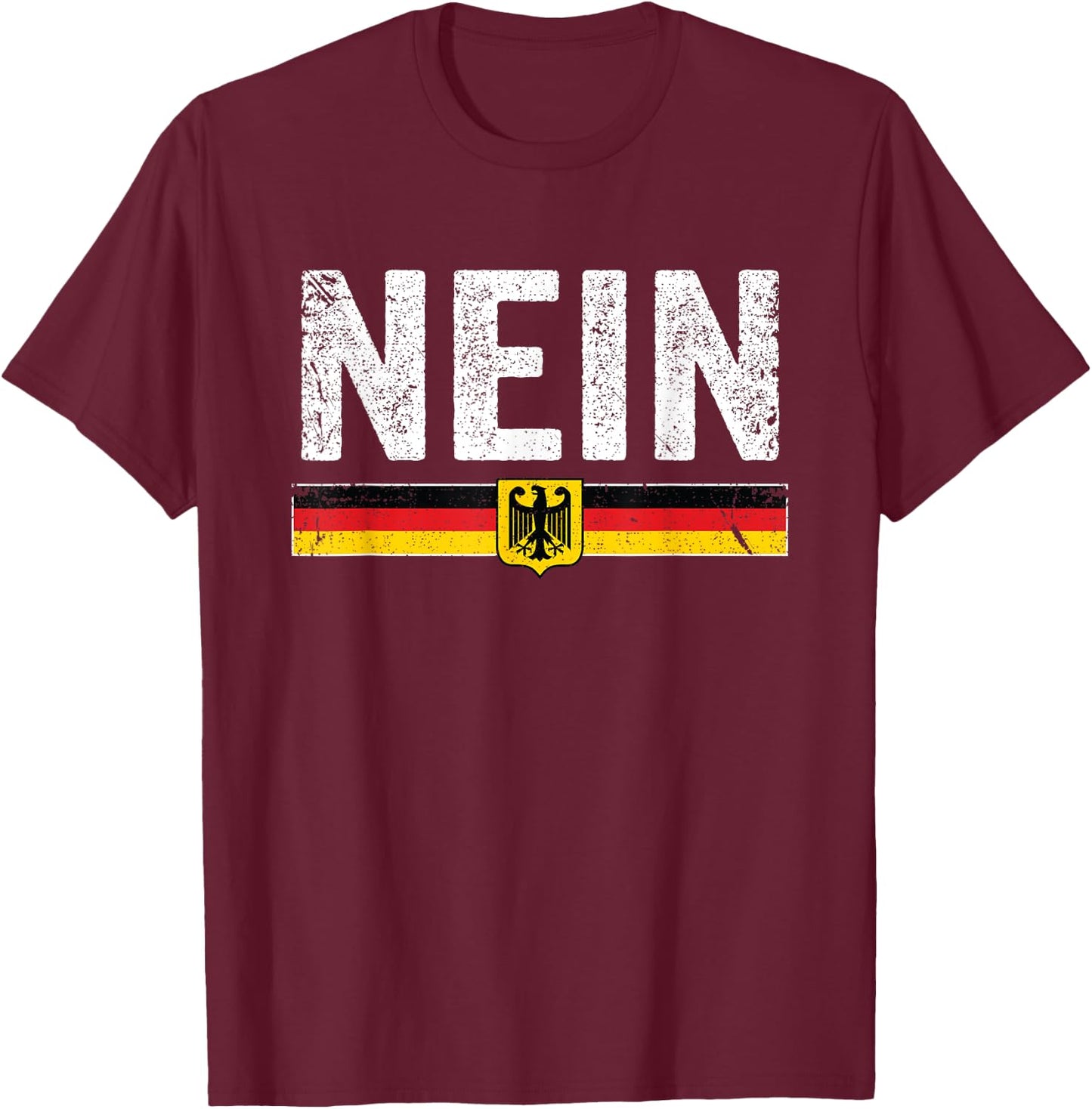 Oktoberfest Nein Shirt Vintage Germany Flag T-Shirt - T-Shirt | Maroon