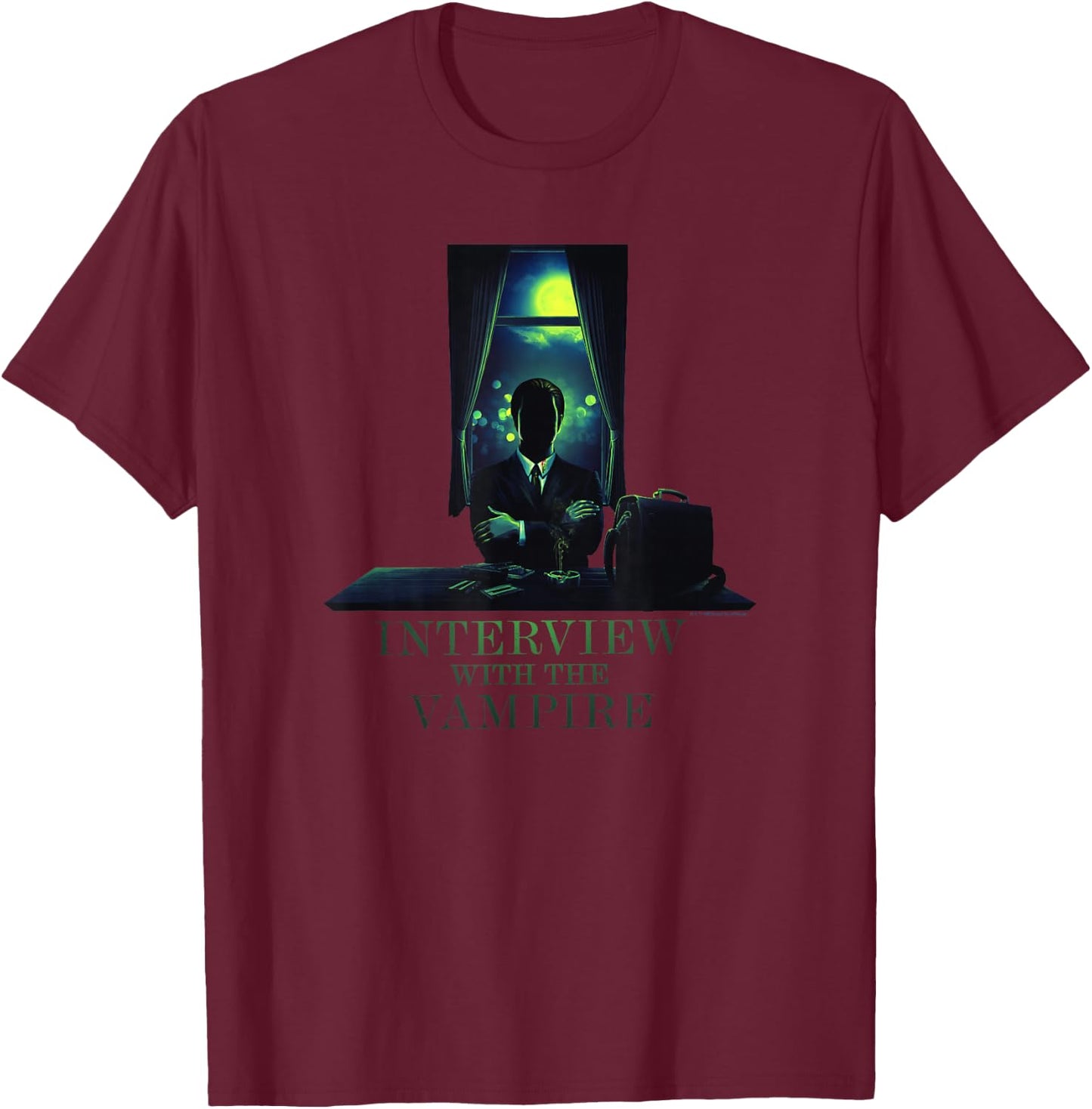 WB100 Interview with The Vampire Louis Midnight Silhouette T-Shirt - T-Shirt | Maroon
