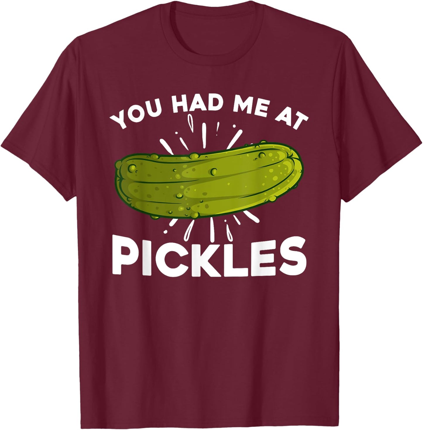 Cool Pickle Art Women Kids Pickled Cucumber Lovers T-Shirt - T-Shirt | Maroon