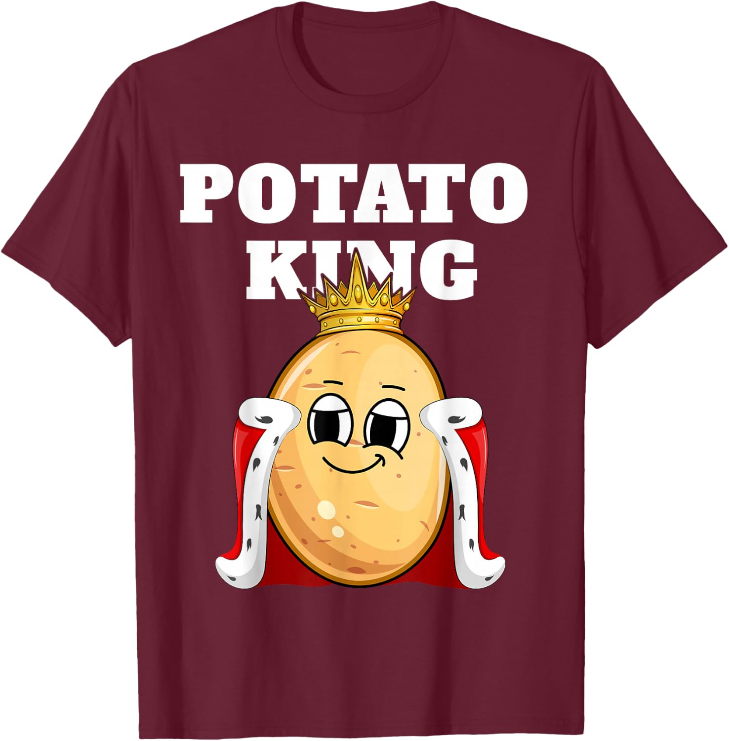 Potato King | Potato Design | Boys Potato T-Shirt - T-Shirt | Maroon