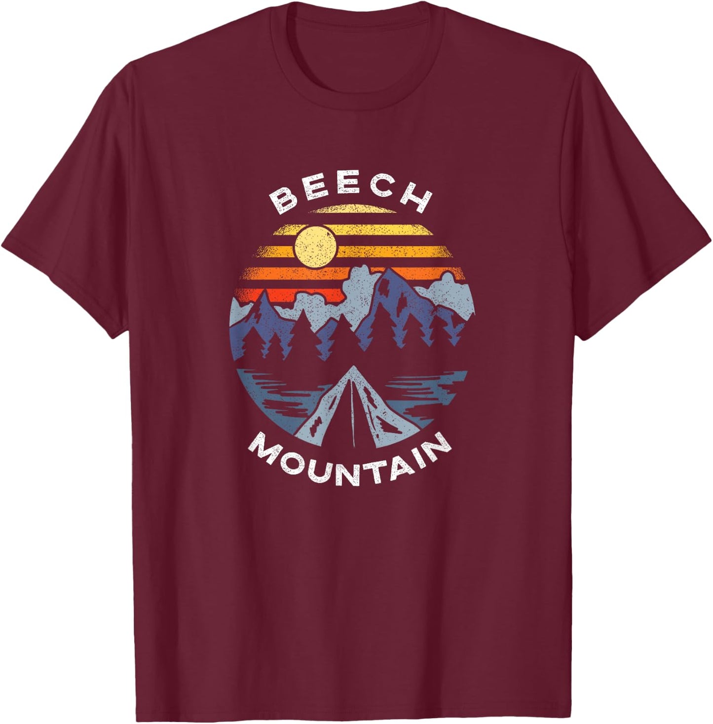 Beech Mountain North Carolina Mountains Vacation Souvenir T-Shirt - T-Shirt | Maroon