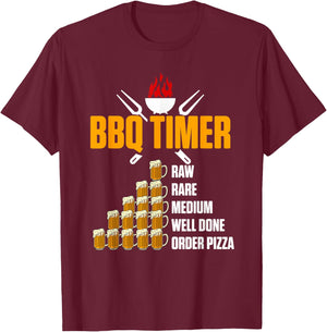 Barbecue BBQ Timer - Grill Beer Grill T-Shirt - T-Shirt | Maroon