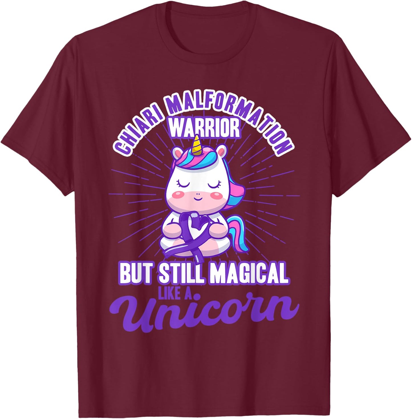 Magical Like A Unicorn Chiari Malformation Awareness T-Shirt - T-Shirt | Maroon