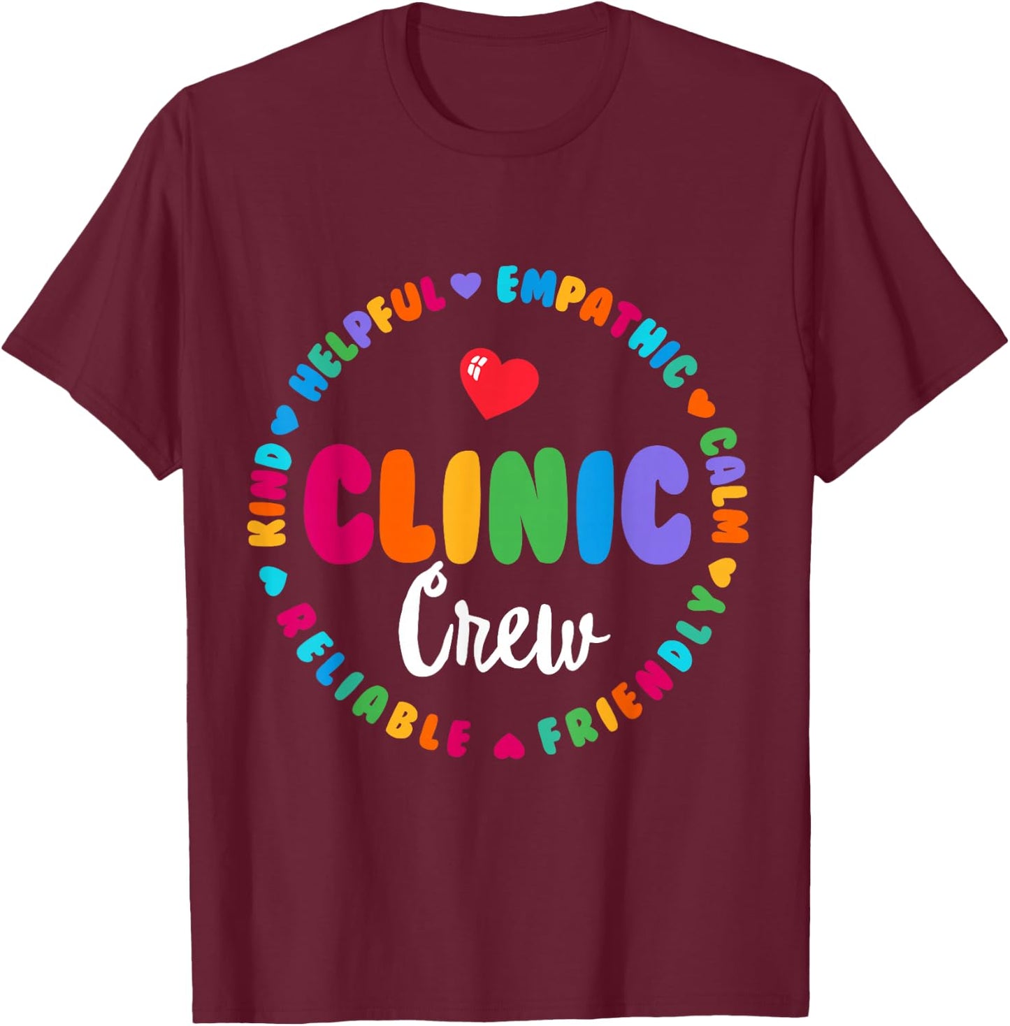 Clinic Crew For School Nurse Appreciation Week Back School T-Shirt - T-Shirt | Maroon