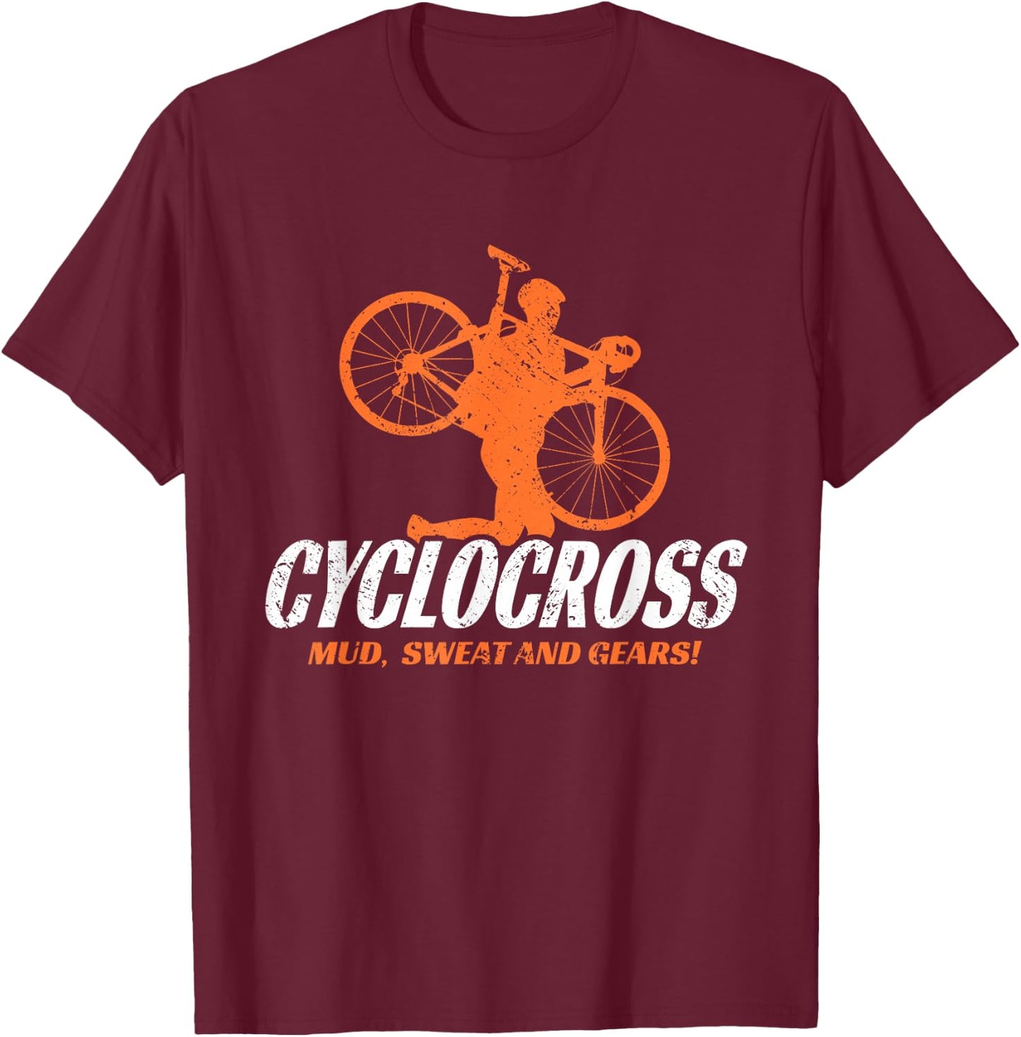 Cyclocross Saying With Cyclocross Bike T-Shirt - T-Shirt | Maroon