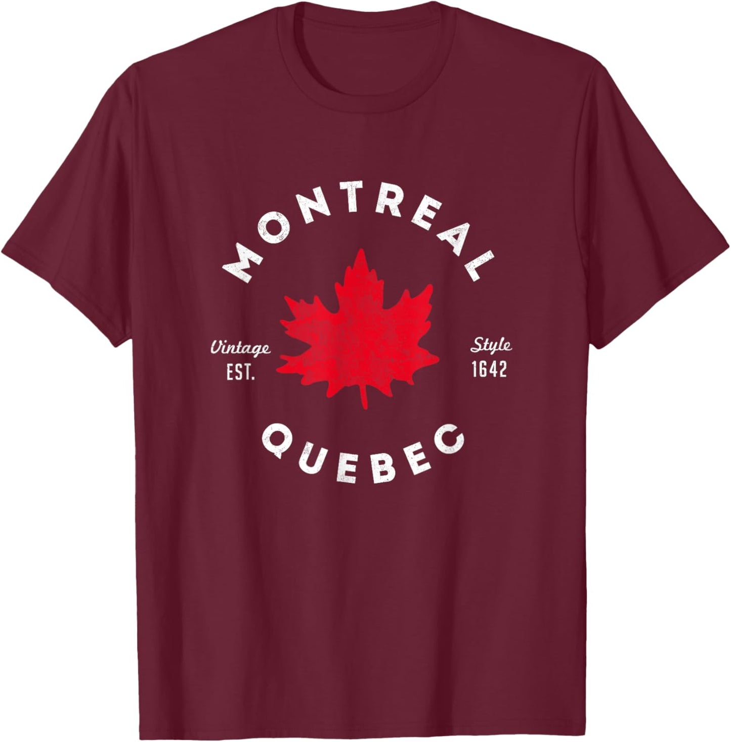 Montreal Canada Quebec Classic Vintage Retro T-Shirt - T-Shirt | Maroon