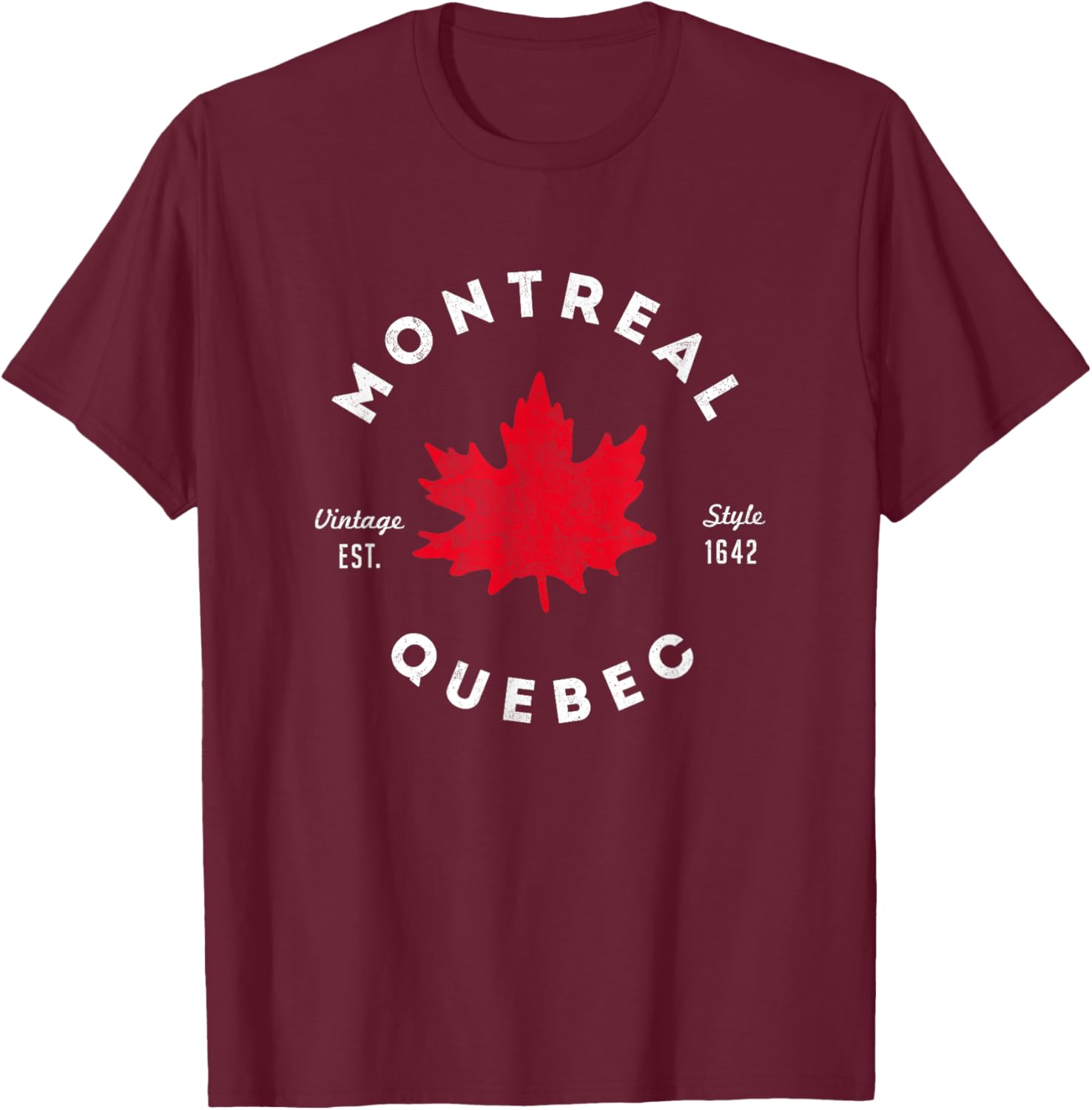 Montreal Canada Quebec Classic Vintage Retro T-Shirt - T-Shirt | Maroon