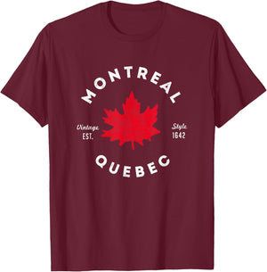 Montreal Canada Quebec Classic Vintage Retro T-Shirt - T-Shirt | Maroon