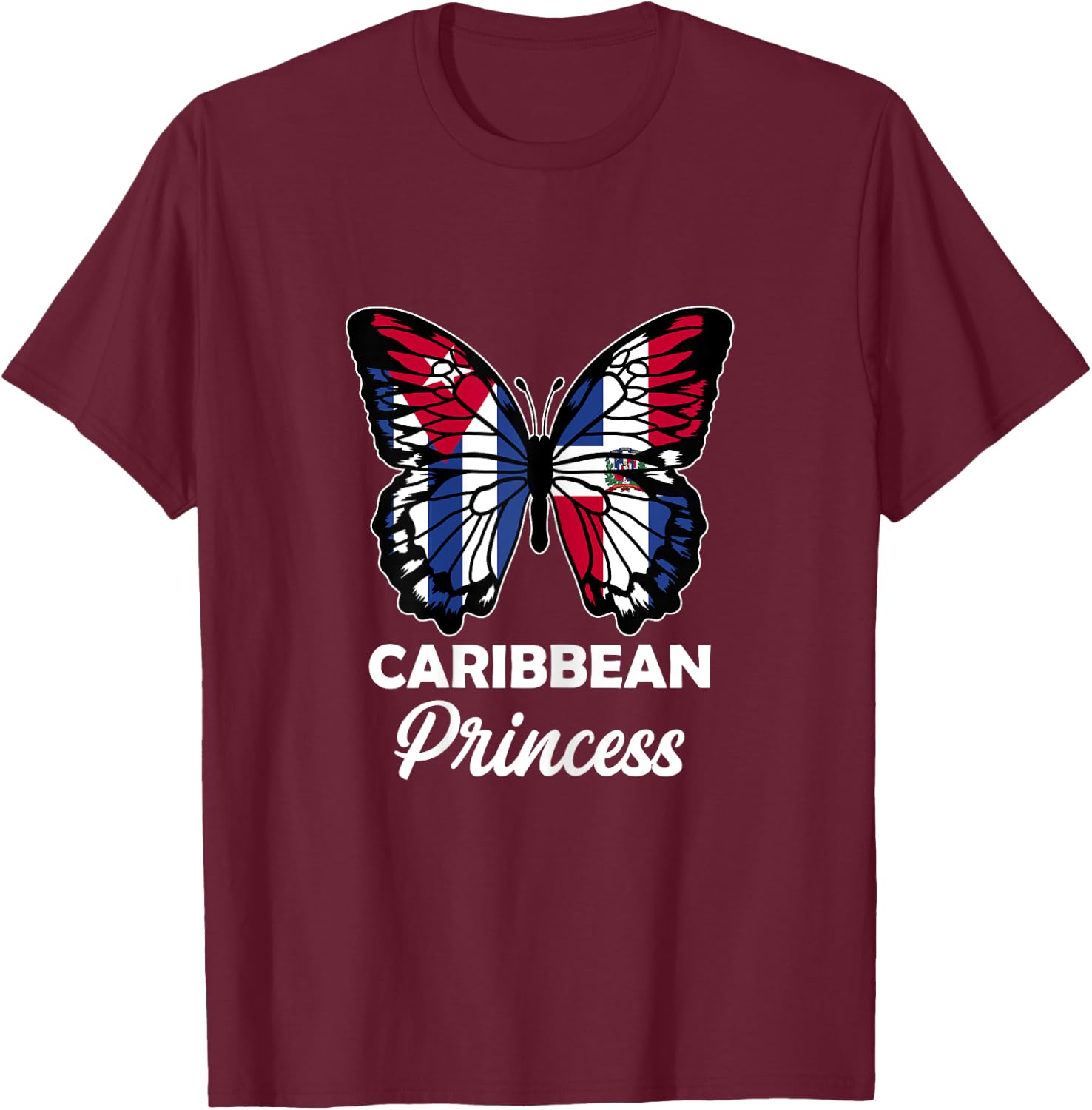 Caribbean Princess Cuba and Dominican Half Cuban Dominicana T-Shirt - T-Shirt | Maroon