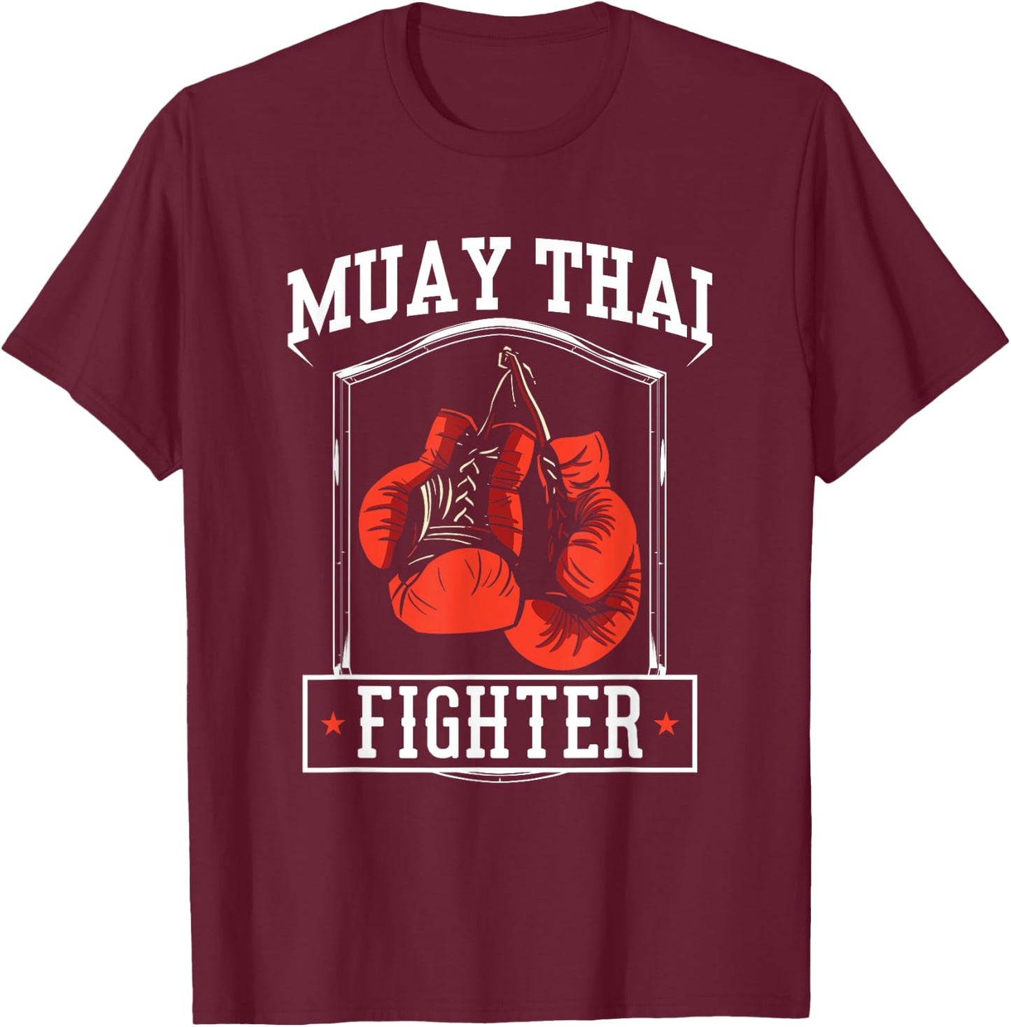 Muay Thai Fighter Hobby Boxing Martial Arts T-Shirt - T-Shirt | Maroon