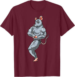 Rat Bodybuilding Fitness Gym Motivation Bodybuilder T-Shirt - T-Shirt | Maroon