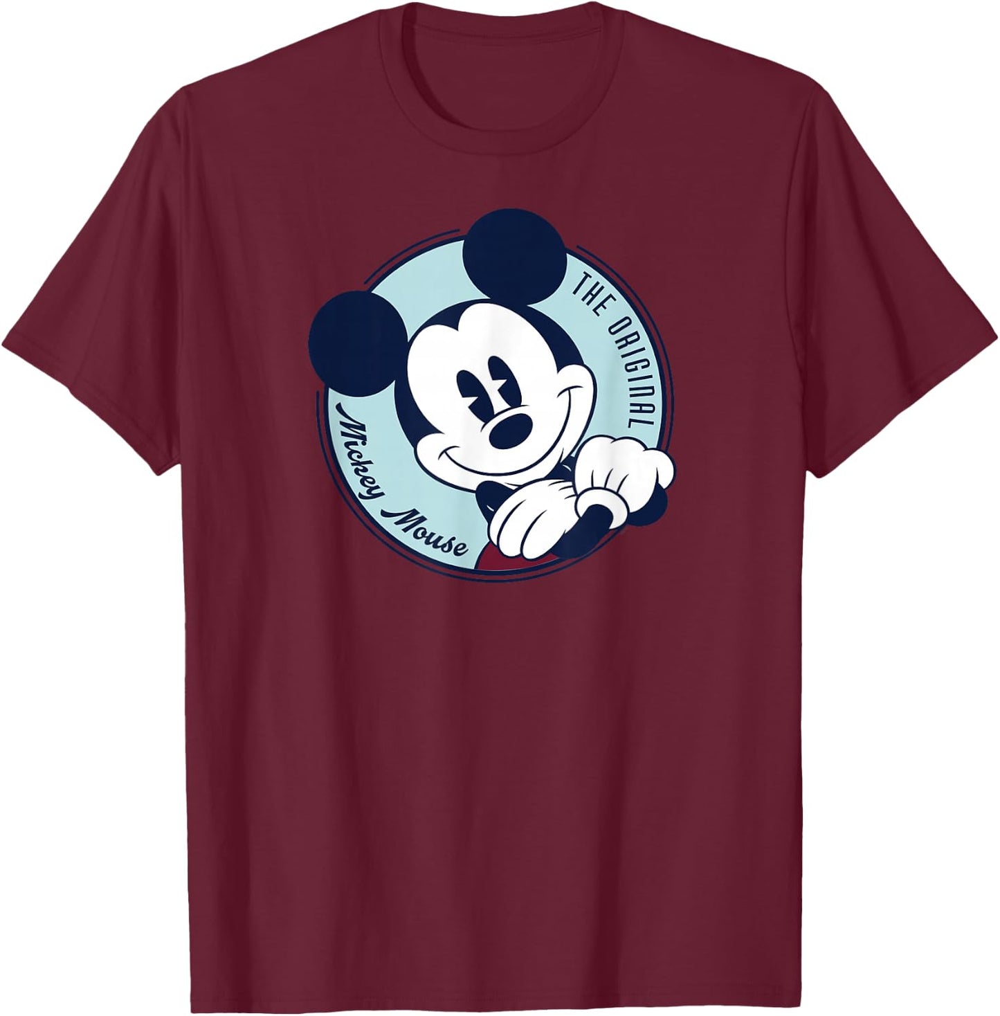 Disney The Original Mickey Mouse Retro Vintage Small T-Shirt - T-Shirt | Maroon