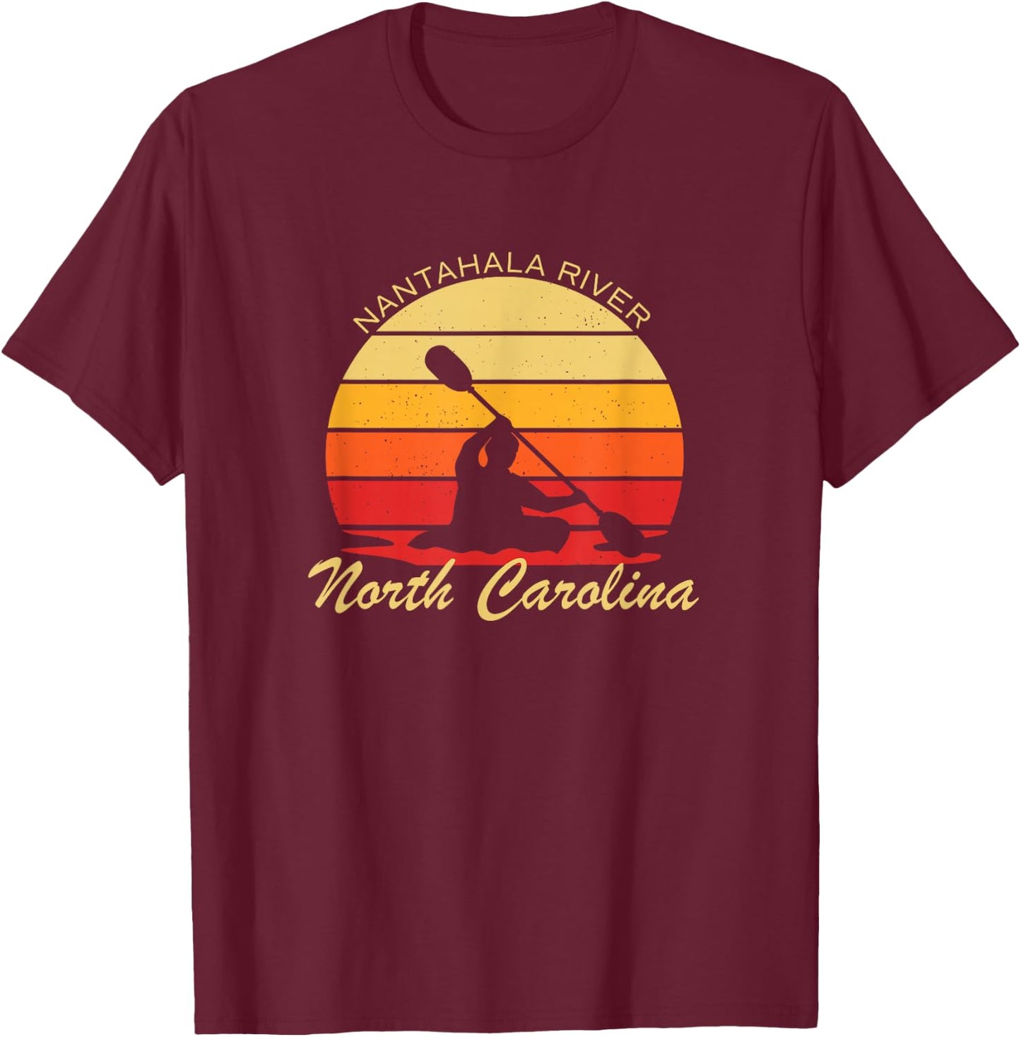 Vintage Kayak Nantahala River North Carolina Adventure T-Shirt - T-Shirt | Maroon