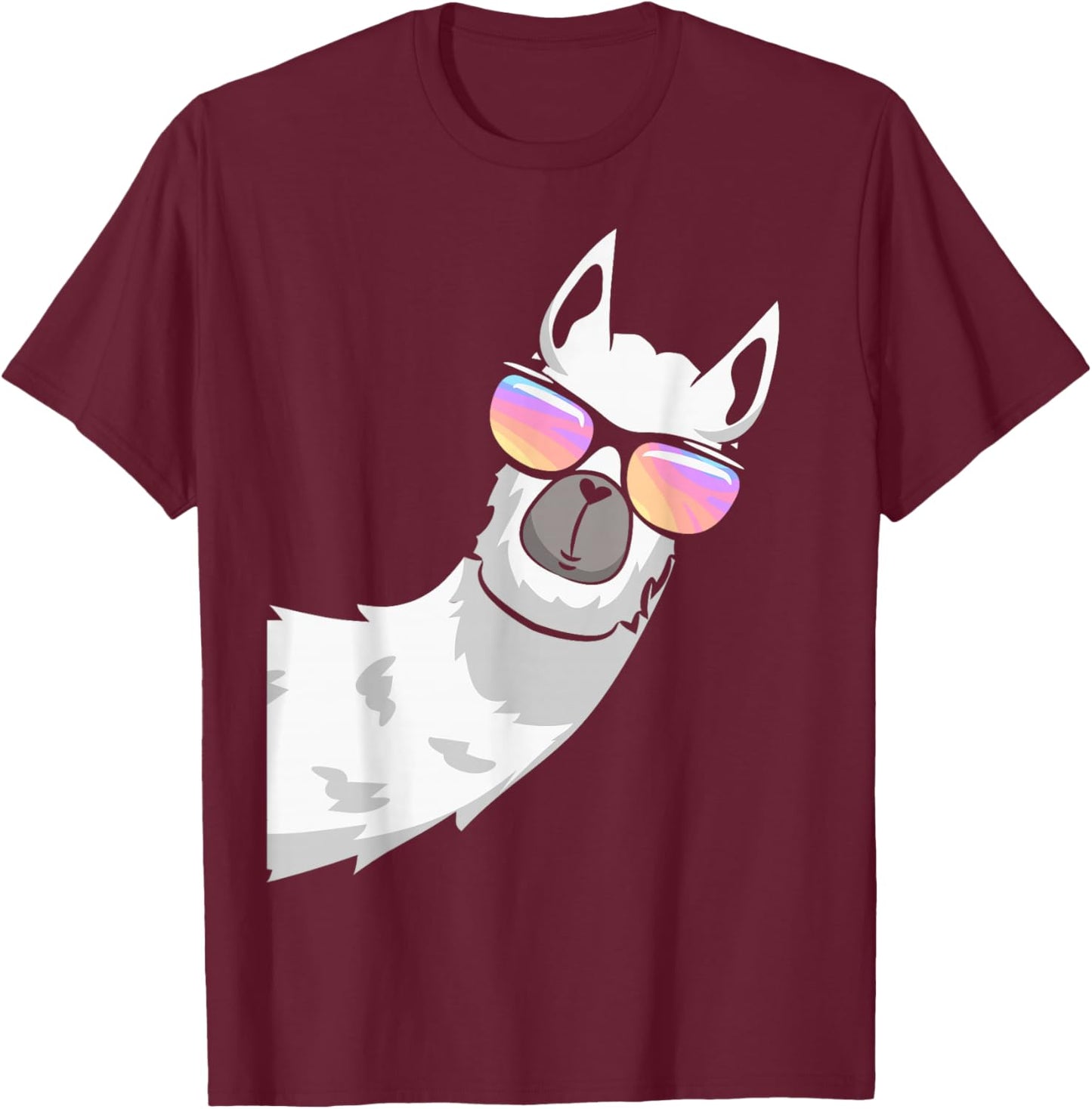Llama With Sunglasses Kids Boys Toddler Novelty T-Shirt - T-Shirt | Maroon