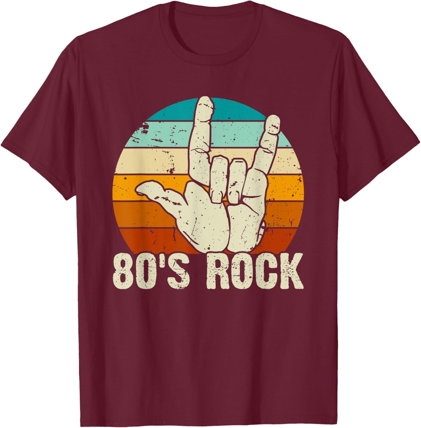 Vintage Retro 80's Rock Band T-Shirt - T-Shirt | Maroon