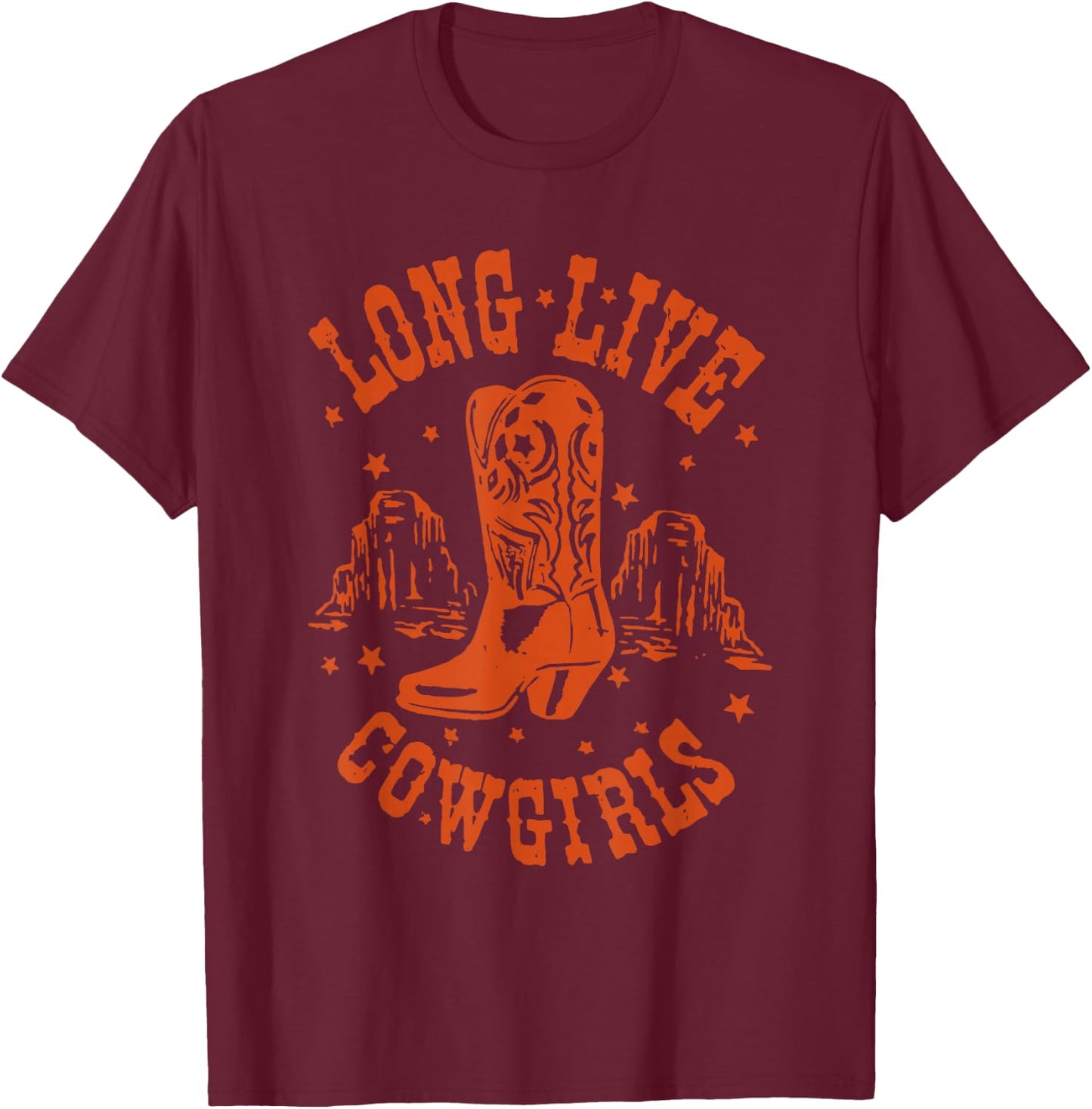 Long Live Howdy Rodeo Western Country Southern Cowgirls T-Shirt - T-Shirt | Maroon